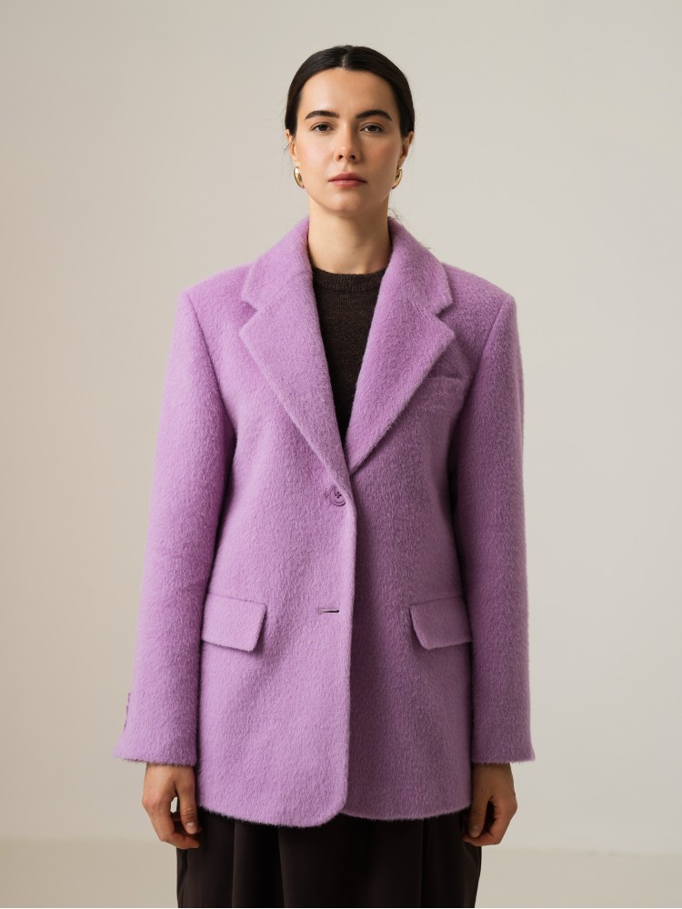 Однобортний жакет, ліловий