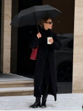 Двобортне довге пальто вільного крою, чорний