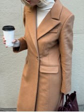 Приталене пальто "Queen" , бежевий