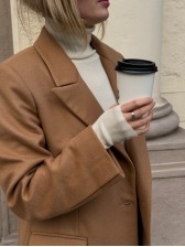 Приталене пальто "Queen" , бежевий