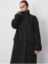 Пальто з високим коміром, графіт