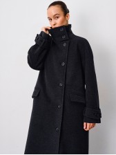 Пальто з високим коміром, холодний графіт