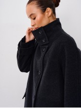 Пальто з високим коміром, холодний графіт