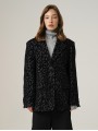 Однобортний жакет, чорний леопард