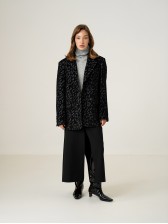Однобортний жакет, чорний леопард
