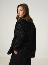 Однобортний жакет, чорний леопард