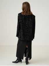 Однобортний жакет, чорний леопард