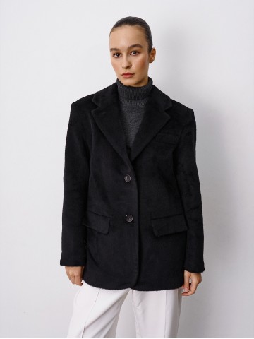 Однобортнe пальто-жакет, чорний Однобортнe пальто-жакет, чорний