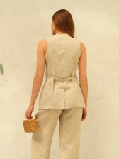 Бежева жилетка з льону CHELIE