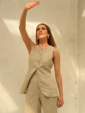 Бежева жилетка з льону CHELIE