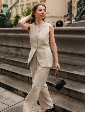 Бежева жилетка з льону CHELIE