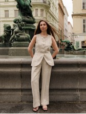 Бежева жилетка з льону CHELIE