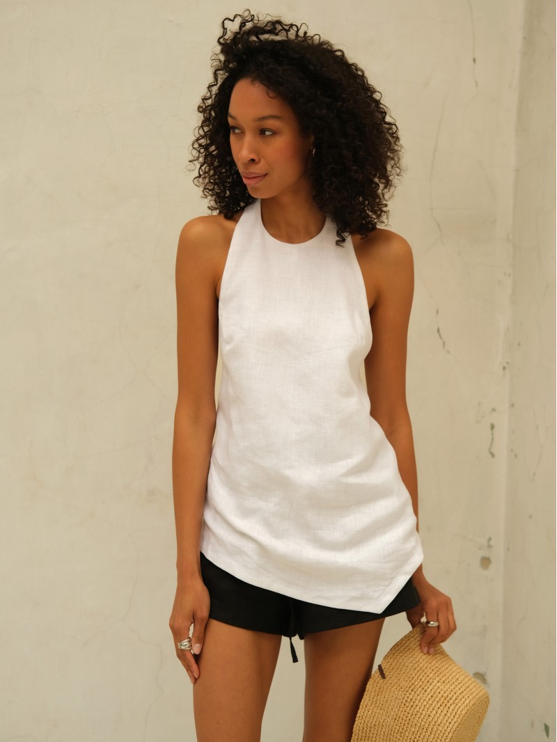 Лляний топ, білий