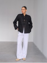 Білі брюки з преміум льону CHELIE