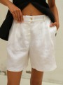 Білі лляні шорти у стилі бермуд CHELIE