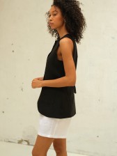 Білі лляні шорти у стилі бермуд CHELIE