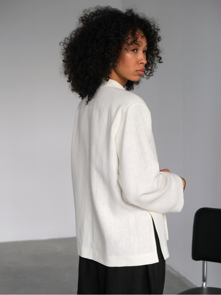 Жакет в азійському стилі — молочний