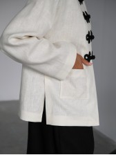 Жакет в азійському стилі — молочний