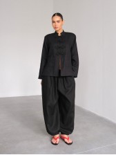 Лляні штани балони, чорні