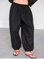 Лляні штани балони, чорні