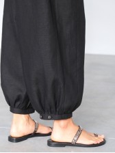 Лляні штани балони, чорні