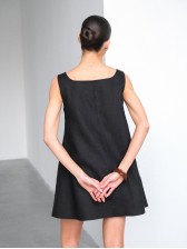 Лляна міні-сукня, чорна