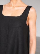 Лляна міні-сукня, чорна