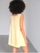 Лляна міні-сукня, жовта