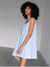 Лляна міні-сукня, блакитна