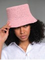 Рожева панама CHELIE з натуральної рафії