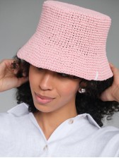 Рожева панама CHELIE з натуральної рафії