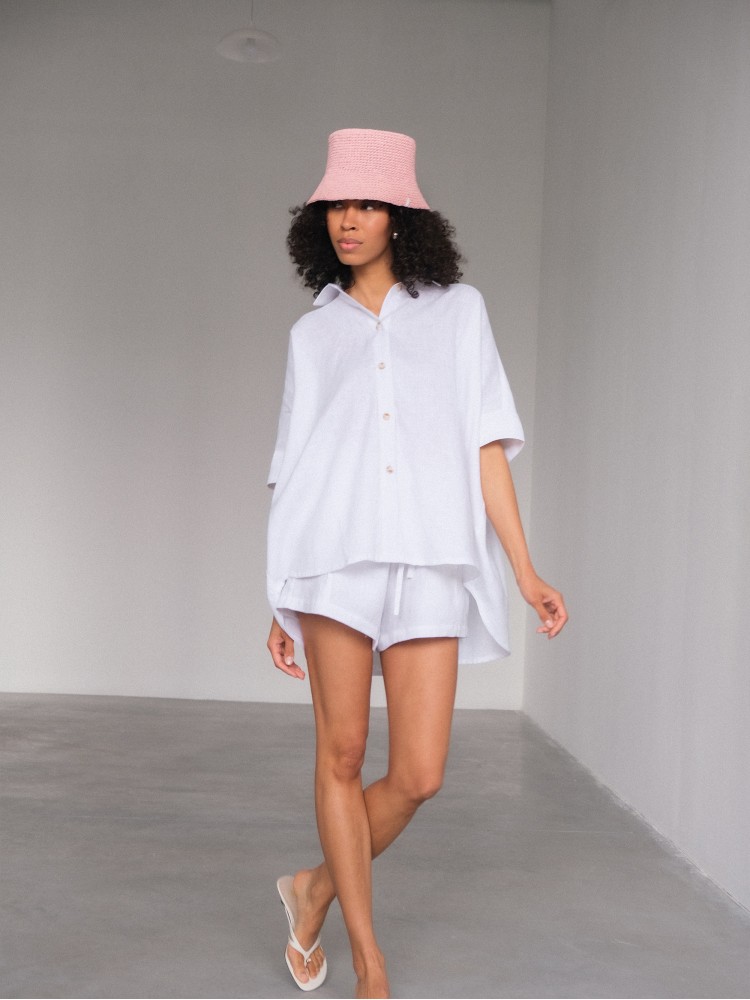 Рожева панама CHELIE з натуральної рафії