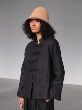 Бежева панама-кльош з натуральної рафії