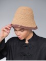 Бежева панама-кльош з натуральної рафії
