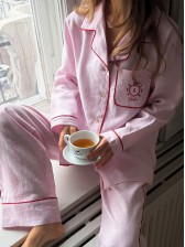 Лляні піжамні штани, Рожеві