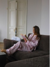 Лляні піжамні штани, Рожеві