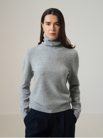 Гольф з вовни мериноса та кашеміру, сірий Гольф з вовни мериноса та кашеміру, сірий