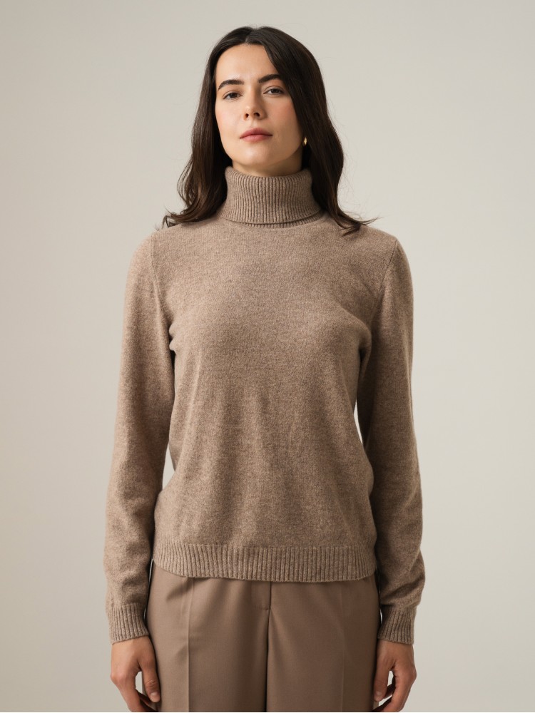 Гольф з вовни мериноса та кашеміру, бежевий